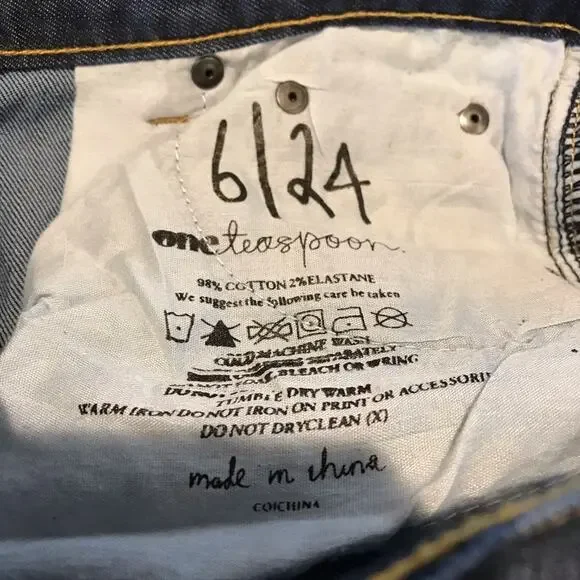 One Teaspoon Iggy Skinny Jeans San Jose sz 6/24 NWT - Picture 6 of 6